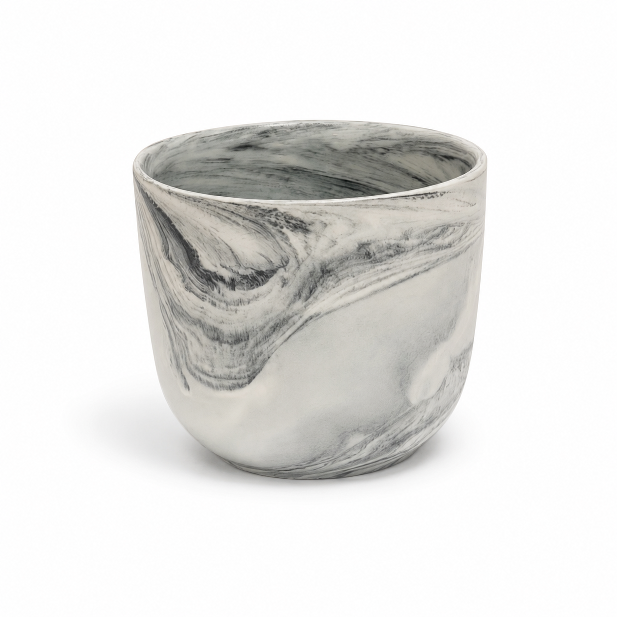 Handmade Porcelain Coffee Cup | MK Studio | Gray Wave