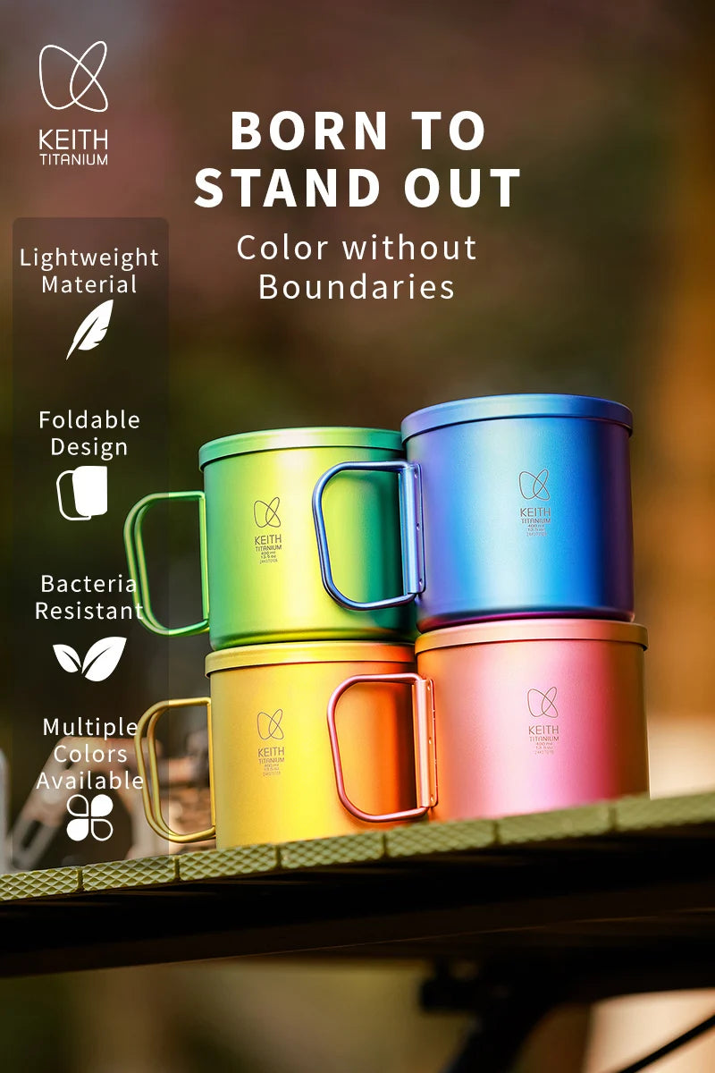KEITH Titanium Radiant Spectrum Cup with Handle 400ml