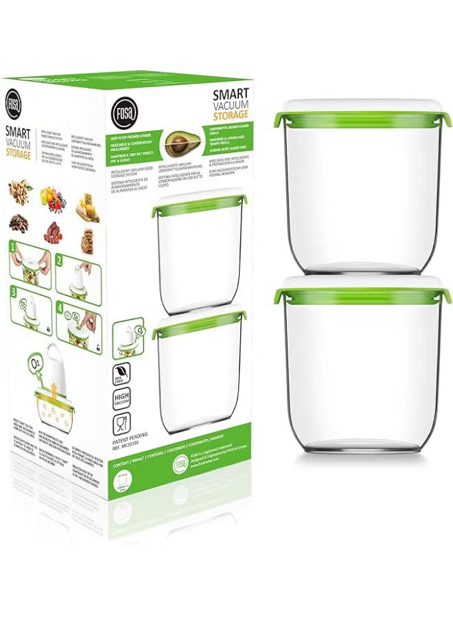 FOSA Vacuum Food Storage Containers 1350ml – 2 Pack