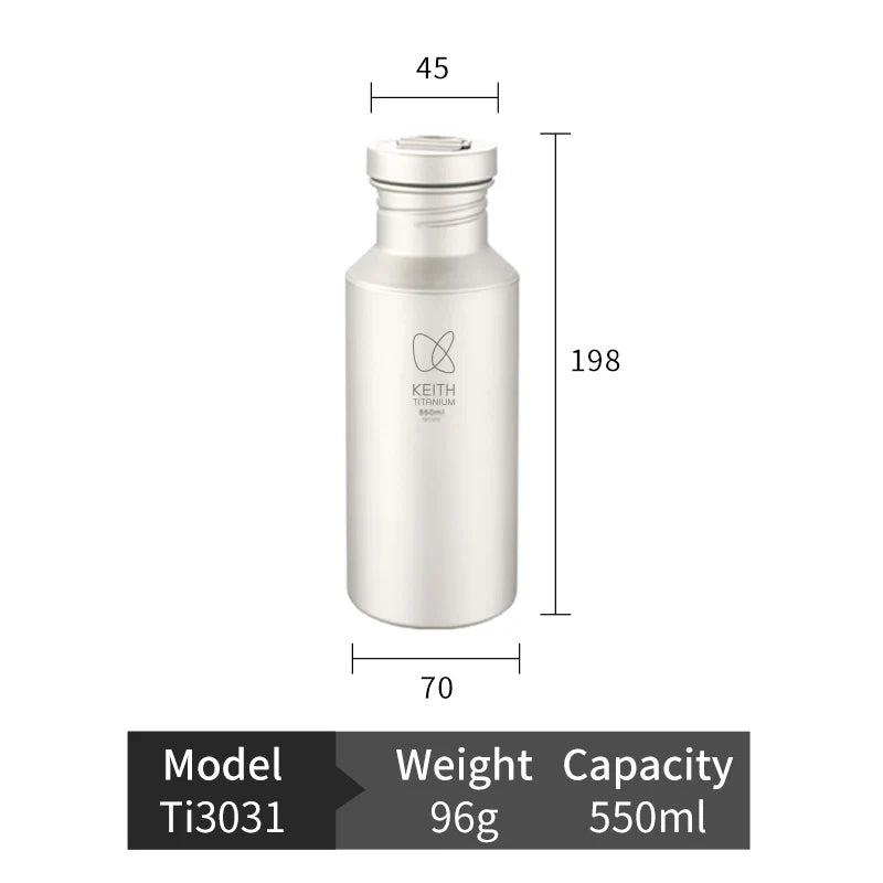 KEITH Titanium Sport Bottle with Sleeve 550ml – Ti3031