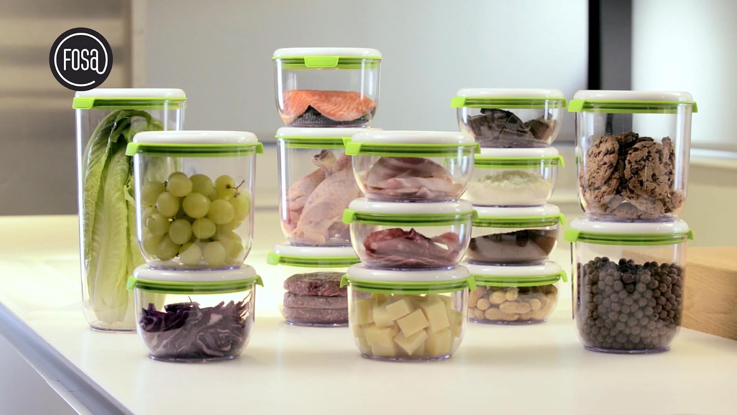 FOSA Vacuum Food Storage Deluxe Set – Pump + 10 Containers