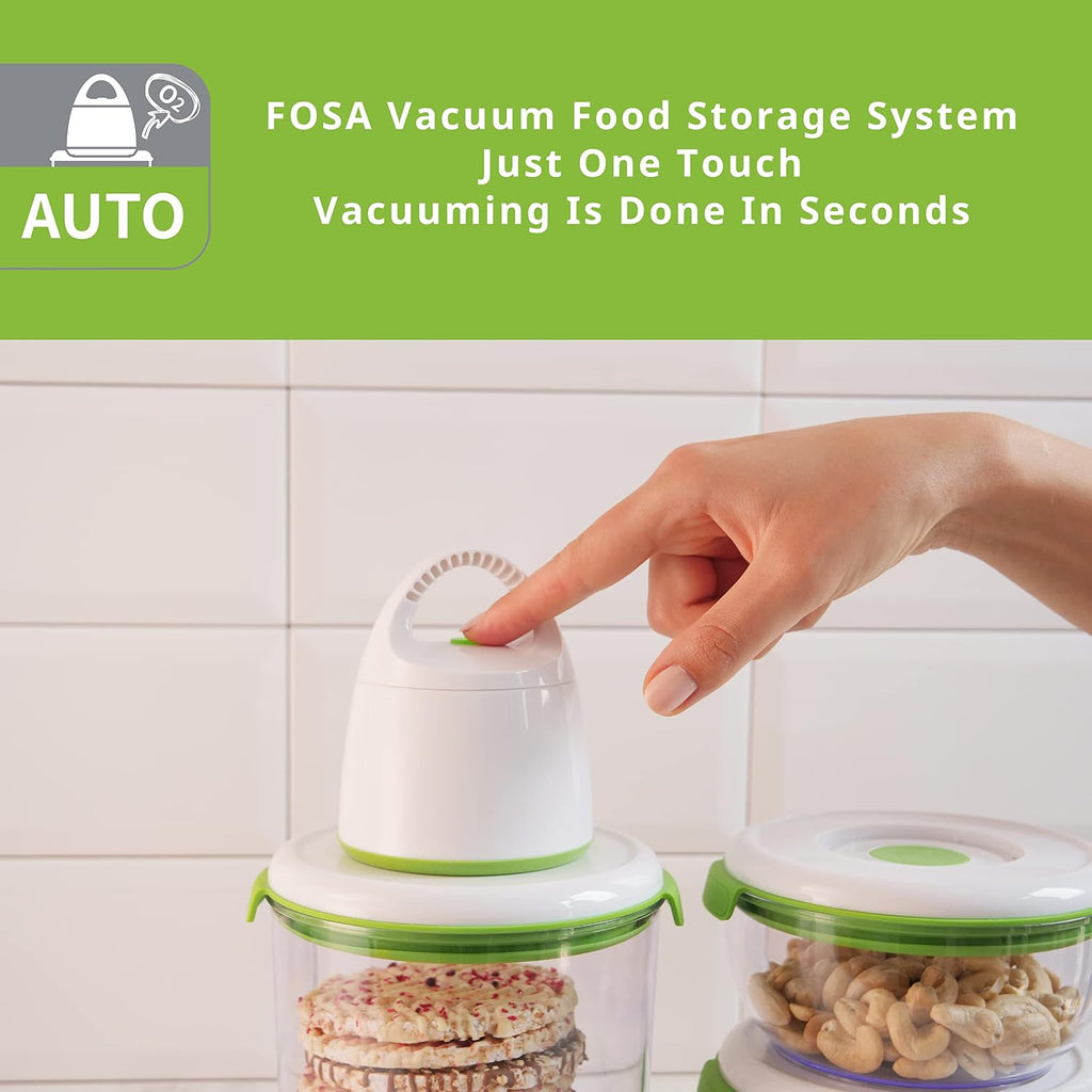 FOSA Vacuum Food Storage Starter Set – Turtle Pump + 3 Containers