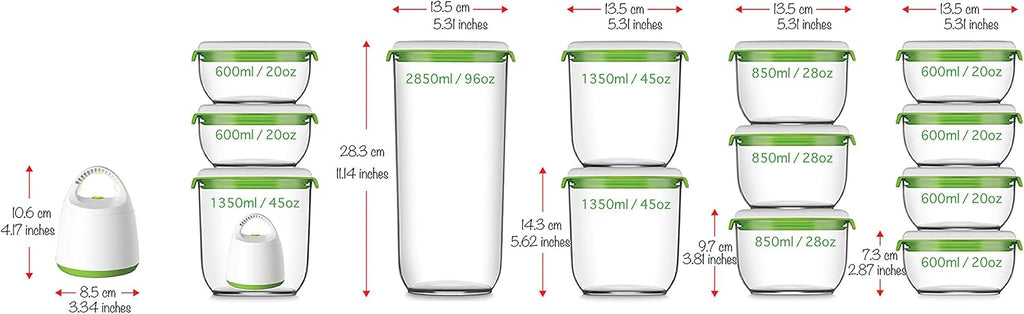 FOSA Vacuum Food Storage Deluxe Set – Pump + 10 Containers