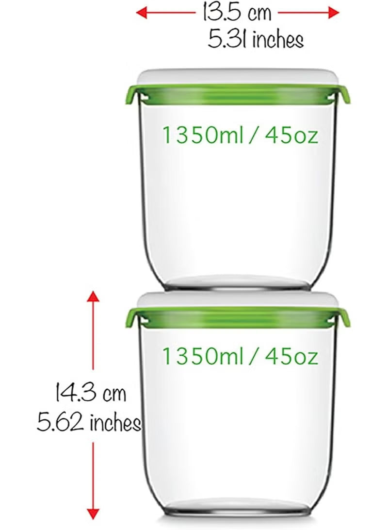 FOSA Vacuum Food Storage Containers 1350ml – 2 Pack