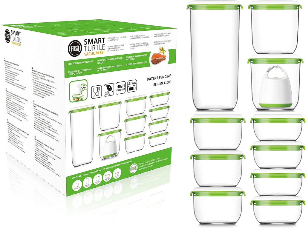 FOSA Vacuum Food Storage Deluxe Set – Pump + 10 Containers