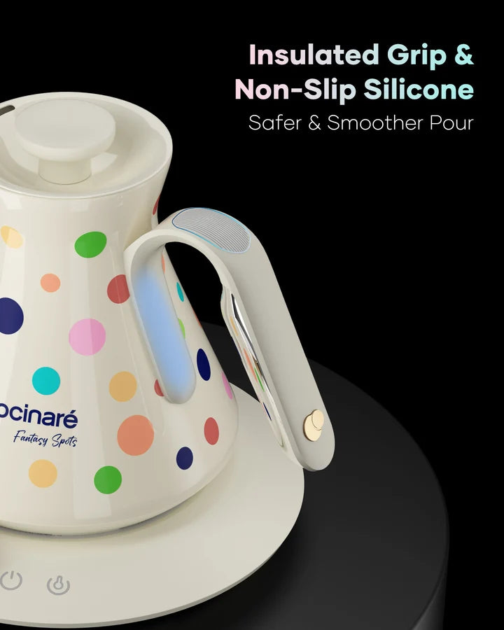 Cocinare Color-Changing Collection Polka Electric Kettle