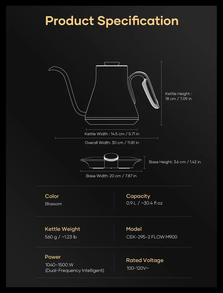 Cocinare Artisan Collection Blossom Electric Kettle