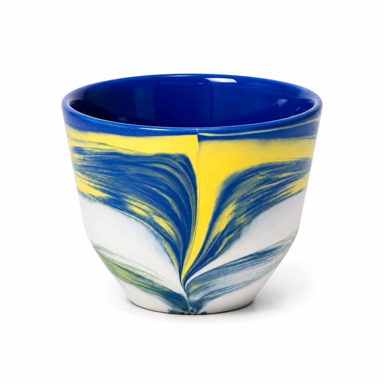 Handmade Porcelain Coffee Cup | MK Studio | Blue/Yellow