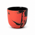 Handmade Porcelain Coffee Cup | MK Studio | Black/Red