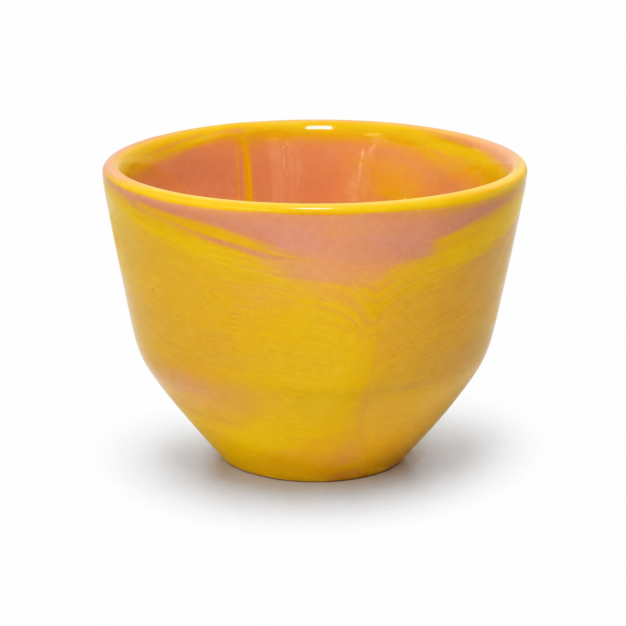 Handmade Porcelain Coffee Cup | MK Studio | Pink/Yellow
