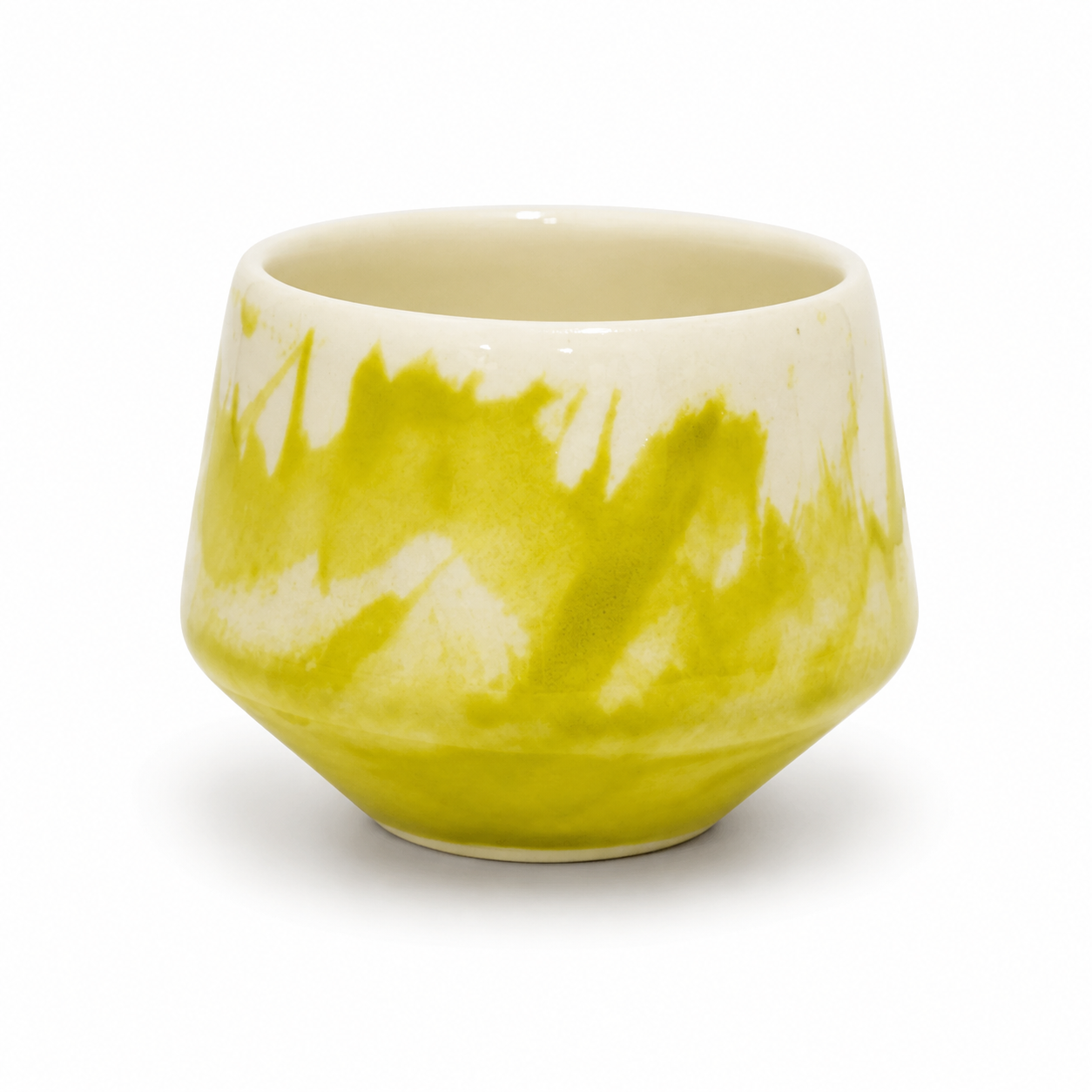 Handmade Porcelain Coffee Cup | MK Studio | Yellow/White