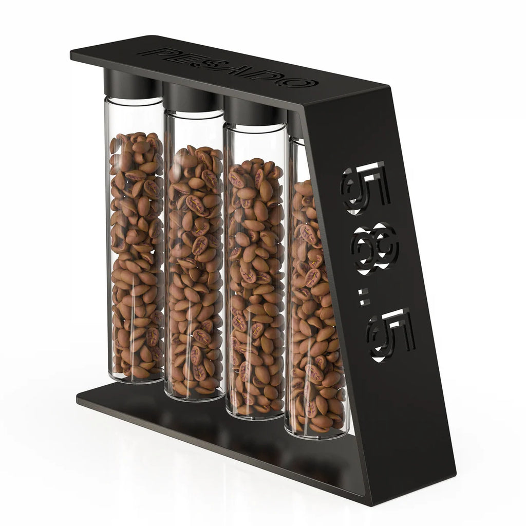 Pesado Single Dose Coffee Bean Stand + 4 Pack of Bean Tubes