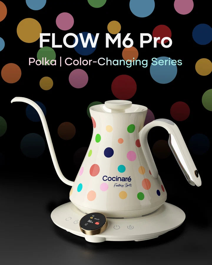 Cocinare Color-Changing Collection Polka Electric Kettle