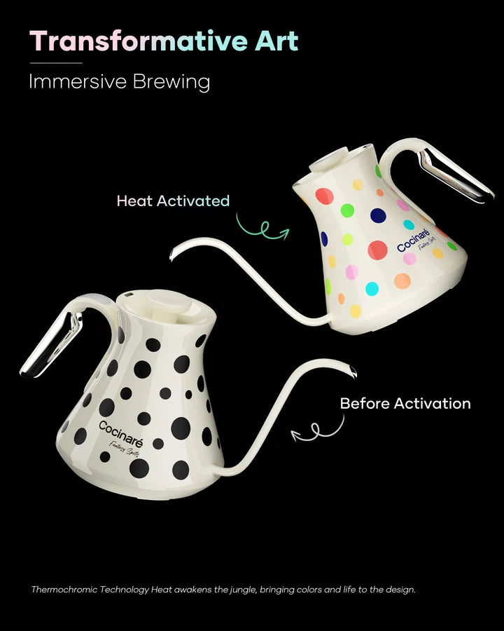 Cocinare Color-Changing Collection Polka Electric Kettle