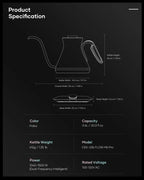Cocinare Color-Changing Collection Polka Electric Kettle