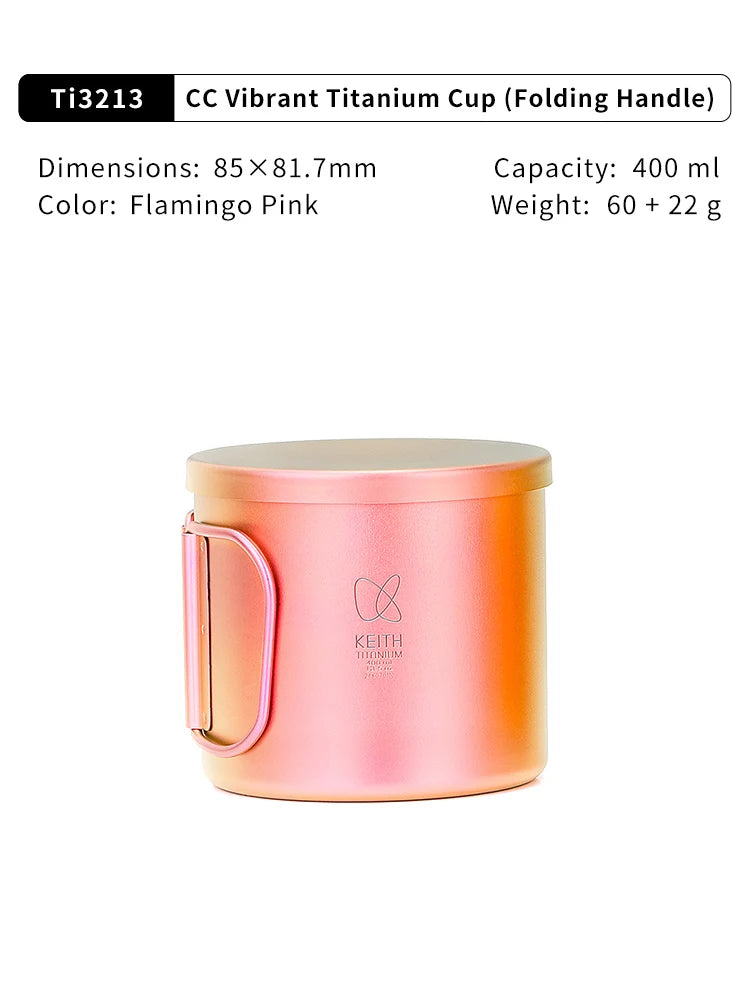 KEITH Titanium Radiant Spectrum Cup with Handle 400ml