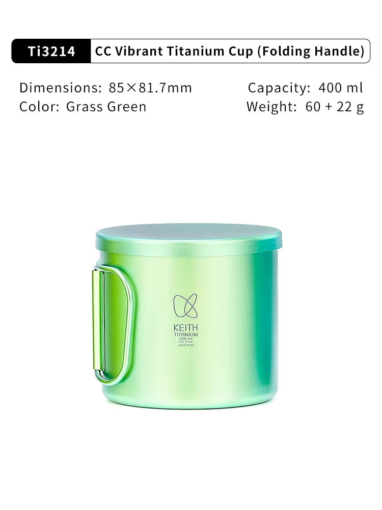 KEITH Titanium Radiant Spectrum Cup with Handle 400ml