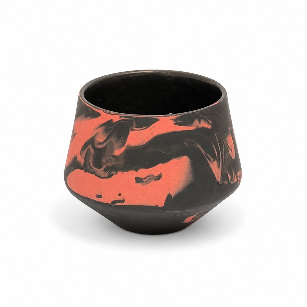 Handmade Porcelain Coffee Cup | MK Studio | Red/Black