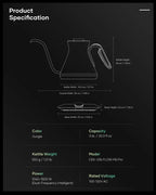 Cocinare FLOW M6 Pro Jungle Color-Changing Electric Kettle